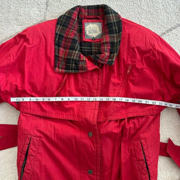 Vintage 90s Red Fleet Street Full-Length Insulated & Belted Winter Coat  Sz 10 - Picture 3 of 9